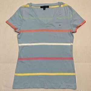 Tommy Hilfiger women’s short sleeve, V-neck cotton T-shirt. Size M.